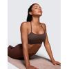 imageCRZ YOGA Butterluxe Y Back Sports Bras for Women  Padded Racerback Low Impact Spaghetti Thin Strap Workout Yoga TopHot Fudge Brown
