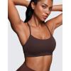imageCRZ YOGA Butterluxe Y Back Sports Bras for Women  Padded Racerback Low Impact Spaghetti Thin Strap Workout Yoga TopHot Fudge Brown