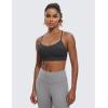 imageCRZ YOGA Butterluxe Y Back Sports Bras for Women  Padded Racerback Low Impact Spaghetti Thin Strap Workout Yoga TopMysterious Grey
