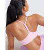 imageCRZ YOGA Butterluxe Y Back Sports Bras for Women  Padded Racerback Low Impact Spaghetti Thin Strap Workout Yoga TopPink Peony