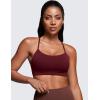 imageCRZ YOGA Butterluxe Y Back Sports Bras for Women  Padded Racerback Low Impact Spaghetti Thin Strap Workout Yoga TopRed Merlot