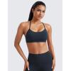 imageCRZ YOGA Butterluxe Y Back Sports Bras for Women  Padded Racerback Low Impact Spaghetti Thin Strap Workout Yoga TopTrue Navy