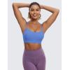 imageCRZ YOGA Butterluxe Y Back Sports Bras for Women  Padded Racerback Low Impact Spaghetti Thin Strap Workout Yoga TopWild Indigo