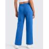 imageCRZ YOGA Girls SoftAura Wide Leg Casual Sweatpants with Pockets  Lounge High Waist Pants Drawstring Kids TeenSparkle Blue