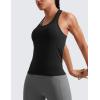 imageCRZ YOGA Seamless Racerback Tank Tops for Women  Gym Workout Athletic Running Sleeveless Shirts Breathable Scoop NeckBlack