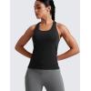 imageCRZ YOGA Seamless Racerback Tank Tops for Women  Gym Workout Athletic Running Sleeveless Shirts Breathable Scoop NeckBlack