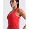 imageCRZ YOGA Seamless Racerback Tank Tops for Women  Gym Workout Athletic Running Sleeveless Shirts Breathable Scoop NeckDeep Red