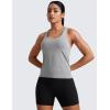 imageCRZ YOGA Seamless Racerback Tank Tops for Women  Gym Workout Athletic Running Sleeveless Shirts Breathable Scoop NeckSlate Grey Marl
