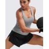 imageCRZ YOGA Seamless Racerback Tank Tops for Women  Gym Workout Athletic Running Sleeveless Shirts Breathable Scoop NeckSlate Grey Marl