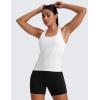 imageCRZ YOGA Seamless Racerback Tank Tops for Women  Gym Workout Athletic Running Sleeveless Shirts Breathable Scoop NeckWhite