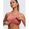 imageCRZ YOGA Seamless Ribbed High Neck Crop Tank Tops for Women  Longline Racerback Padded Sports BrasBriar Rose