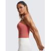 imageCRZ YOGA Seamless Ribbed High Neck Crop Tank Tops for Women  Longline Racerback Padded Sports BrasBriar Rose