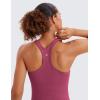 imageCRZ YOGA Seamless Ribbed Scoop Neck Tank Top for Women  Workout Racerback Padded Athletic Camisole with Built in BraWashed Mauve