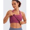 imageCRZ YOGA Seamless Ribbed Scoop Neck Tank Top for Women  Workout Racerback Padded Athletic Camisole with Built in BraWashed Mauve
