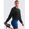 imageCRZ YOGA SoftAura Cropped Hoodies for Women  Long Sleeve Pullover Basic Workout Casual Hooded SweatshirtsBlack