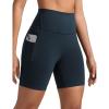 imageCRZ YOGA Butterbreeze Athletic Biker Shorts Pockets 6  High Waist Workout Gym Volleyball Running Yoga WomensTrue Navy