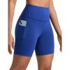 imageCRZ YOGA Butterbreeze Athletic Biker Shorts Pockets 6  High Waist Workout Gym Volleyball Running Yoga WomensWaves Blue