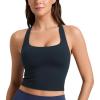 imageCRZ YOGA Butterlift Square Neck Crop Tank Tops for Women  Longline Racerback Sports Bras Yoga Cami Non PaddedTrue Navy