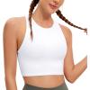 imageCRZ YOGA Butterluxe High Neck Crop Tank Tops for Women  Racerback Padded Longline Sports Bras WorkoutWhite