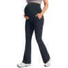 imageCRZ YOGA Butterluxe Maternity Flare Leggings Pockets 31  Workout Yoga Bootcut Pregnancy Womens Pants Over The BellyTrue Navy