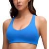 imageCRZ YOGA Butterluxe Racerback Sports Bras for Women  V Neck Supportive Padded Wireless Athletic Yoga Crop TopSparkle Blue