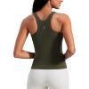 imageCRZ YOGA Butterluxe Workout Tank Tops for Women  Racerback Padded High Neck Yoga Athletic Shirt with Built in BraOlive Green