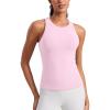 imageCRZ YOGA Butterluxe Workout Tank Tops for Women  Racerback Padded High Neck Yoga Athletic Shirt with Built in BraPink Peony