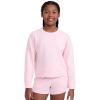 imageCRZ YOGA Girls SoftAura Long Sleeve Crew Neck Casual Hoodie  Lounge Pullover Sweatshirts Relaxed Waist Length Kids TeenStrawberry Pink