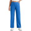 imageCRZ YOGA Girls SoftAura Wide Leg Casual Sweatpants with Pockets  Lounge High Waist Pants Drawstring Kids TeenSparkle Blue