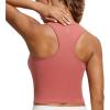 imageCRZ YOGA Seamless Ribbed High Neck Crop Tank Tops for Women  Longline Racerback Padded Sports BrasBriar Rose