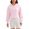 imageCRZ YOGA SoftAura Cropped Hoodies for Women  Long Sleeve Pullover Basic Workout Casual Hooded SweatshirtsStrawberry Pink