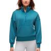 imageCRZ YOGA SoftAura Half Zip Sweatshirt for Women  Pullover Workout Casual Funnel Neck Sweat Shirts with PocketHawaiian Blue