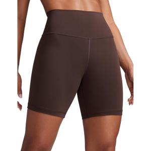 imageCRZ YOGA Butterbreeze Athletic Biker Shorts 6  High Waisted Workout Gym Volleyball Running Yoga Tummy Control WomensHot Fudge Brown