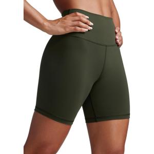 imageCRZ YOGA Butterbreeze Athletic Biker Shorts 6  High Waisted Workout Gym Volleyball Running Yoga Tummy Control WomensOlive Green