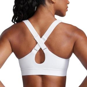 imageCRZ YOGA Butterbreeze Criss Cross Back Sports Bras for Women  V Neck Adjustable Straps Padded Workout Training Crop TopWhite
