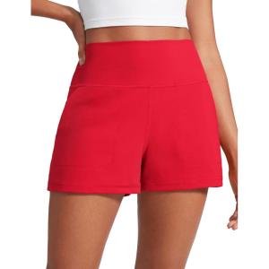 imageCRZ YOGA Butterlift Linerless Shorts for Women 3quot  High Waisted Comfy Yoga Casual Lounge Workout with PocketsAurora Red