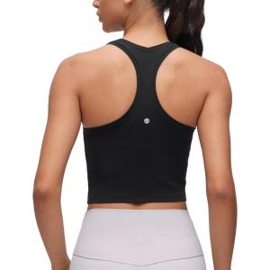 imageCRZ YOGA Butterluxe Crop Yoga Tank Tops for Women  Workout Athletic Casual Tight Scoop Neck Racerback Sleeveless ShirtsBlack