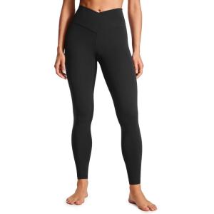 imageCRZ YOGA Butterluxe Crossover Waist Leggings 28quot  Criss Cross Full Length Workout Athletic Womens Yoga PantsBlack