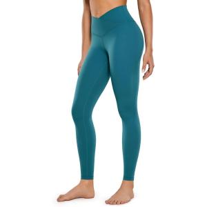 imageCRZ YOGA Butterluxe Crossover Waist Leggings 28quot  Criss Cross Full Length Workout Athletic Womens Yoga PantsBorealis Green