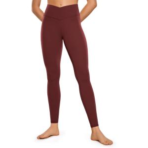 imageCRZ YOGA Butterluxe Crossover Waist Leggings 28quot  Criss Cross Full Length Workout Athletic Womens Yoga PantsNoctilucence Red