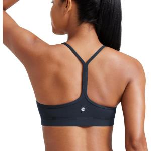 imageCRZ YOGA Butterluxe Y Back Sports Bras for Women  Padded Racerback Low Impact Spaghetti Thin Strap Workout Yoga TopTrue Navy