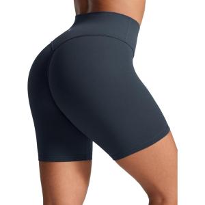imageCRZ YOGA Secretsculpt Butterlift Biker Shorts 6quot No Front Seam High Waist Womens Workout Gym Booty Scrunch ButtTrue Navy