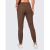 imageCRZ YOGA 4Way Stretch Workout Joggers for Women 28quot  Casual Travel Athletic Pants with PocketsCoffee Brown