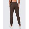 imageCRZ YOGA 4Way Stretch Workout Joggers for Women 28quot  Casual Travel Athletic Pants with PocketsHot Fudge Brown