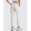 imageCRZ YOGA Athletic Joggers for Women 275quot  Lightweight Travel Outdoor Hiking Pants with PocketsMilky White Bone