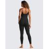 imageCRZ YOGA Butterluxe Cami Strap Jumpsuits for Women  Adjustable Yoga Workout One Piece Tank Leggings Romper with Builtin BraBlack