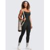 imageCRZ YOGA Butterluxe Cami Strap Jumpsuits for Women  Adjustable Yoga Workout One Piece Tank Leggings Romper with Builtin BraBlack