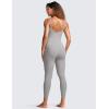 imageCRZ YOGA Butterluxe Cami Strap Jumpsuits for Women  Adjustable Yoga Workout One Piece Tank Leggings Romper with Builtin BraGull Gray