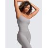 imageCRZ YOGA Butterluxe Cami Strap Jumpsuits for Women  Adjustable Yoga Workout One Piece Tank Leggings Romper with Builtin BraGull Gray