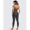 imageCRZ YOGA Butterluxe Cami Strap Jumpsuits for Women  Adjustable Yoga Workout One Piece Tank Leggings Romper with Builtin BraMysterious Grey